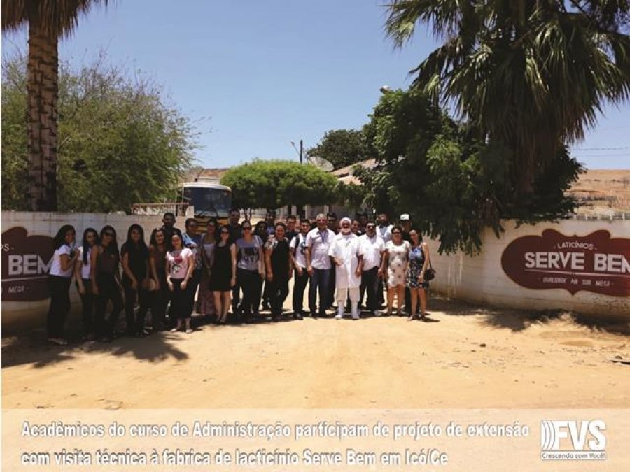  ACADÊMICOS DO CURSO DE ADMINISTRAÇÃO PARTICIPAM DE PROJETO DE EXTENSÃO COM VISITA TÉCNICA À FÁBRICA DE LATICÍNIOS SERVE BEM, EM ICÓ.